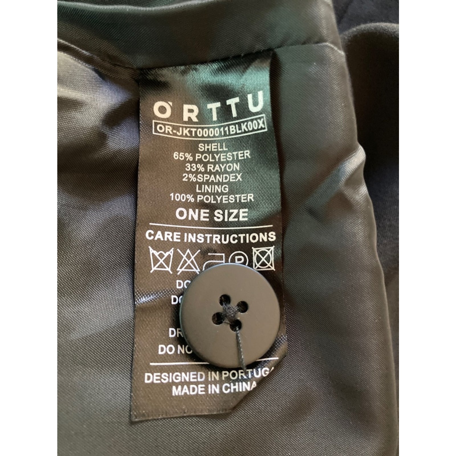 Orttu Mens Unisex Black Blazer One Size Cropped Jacket Avant Garde Minimalist — image 6 of 8
